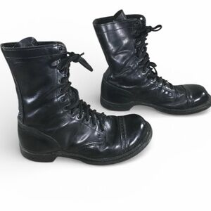 Double H Jump Boots Men’s Black Leather Combat Boots Size 13.5 Lace Up Mid Calf